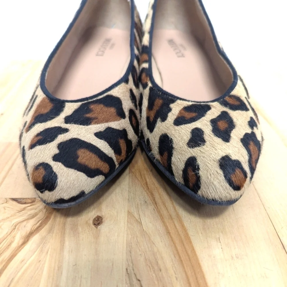 Vintage Sesto Meucci Pony Hair Leopard Print Flats Made in Spain Leather 9